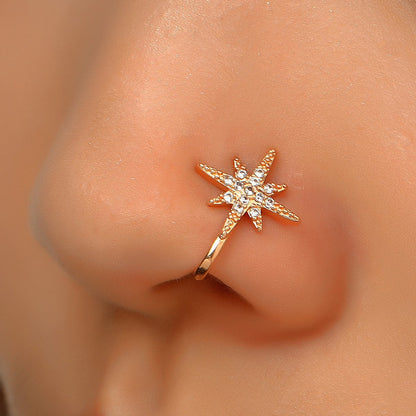 🔥2026 HOT SALE✨9pcs Nose Ring Jewelry Shape Nose Ring Copper Non Piercing Nose Rings