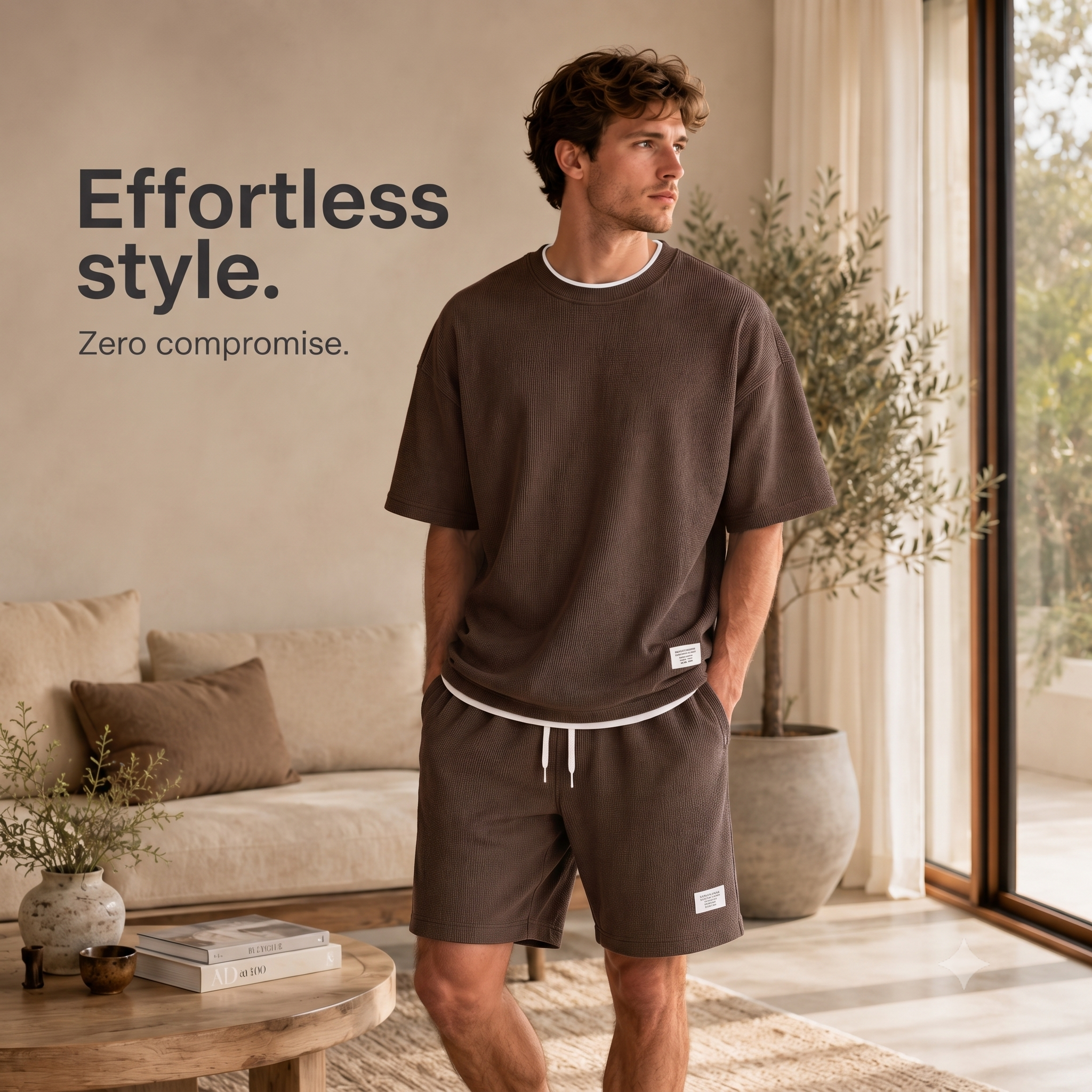 🔥Men's Casual Waffle Knit 2-Piece Set