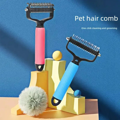 🐶 Pet Grooming Tool | Universal Double-Sided Stainless Steel Dog Detangling Comb for Shedding & Matted Hair Removal