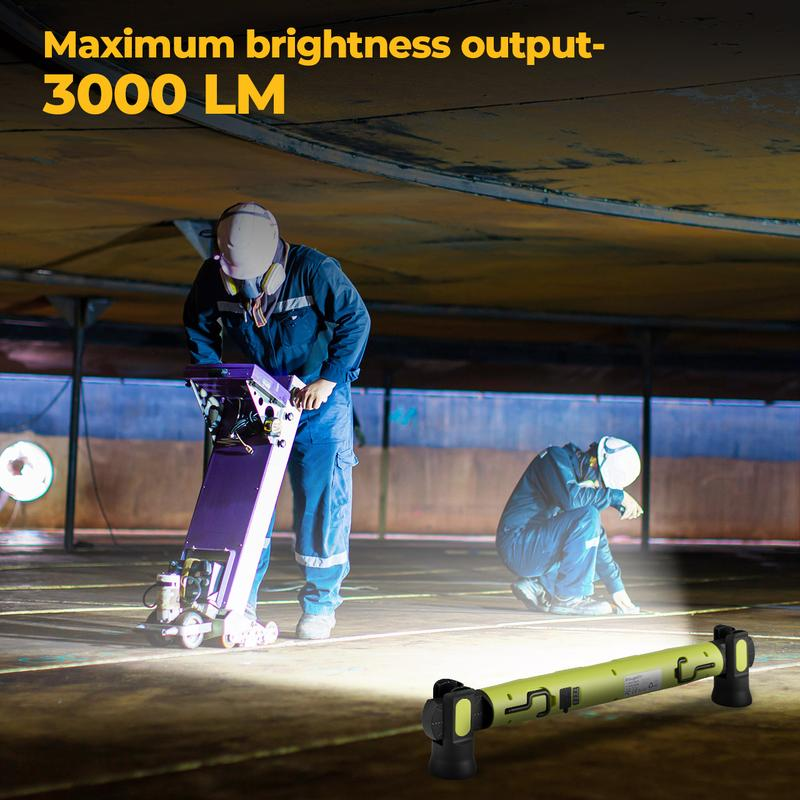 🔥Under Hood Work Light Bar, 3000LM LED Magnetic Light Bar with Hooks, 5200mAh