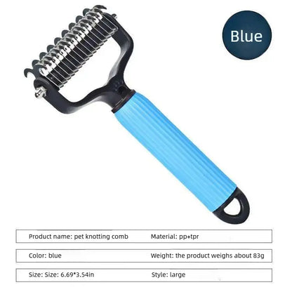 🐶 Pet Grooming Tool | Universal Double-Sided Stainless Steel Dog Detangling Comb for Shedding & Matted Hair Removal