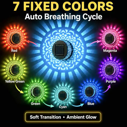 Seven-Color Changing Solar Mandala Projection Wall Light