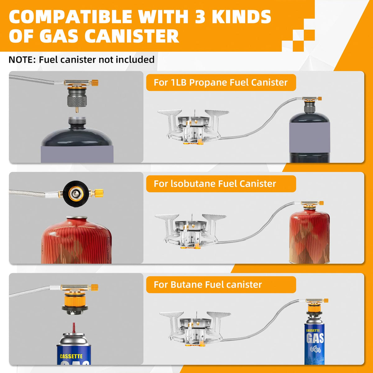🔥Hot Sale🌟Windproof Camping Stove, Camping Gas Stove with Piezo Ignition