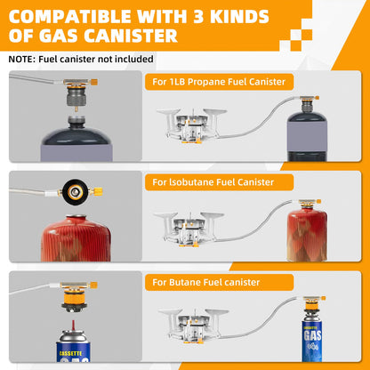 🔥Hot Sale🌟Windproof Camping Stove, Camping Gas Stove with Piezo Ignition