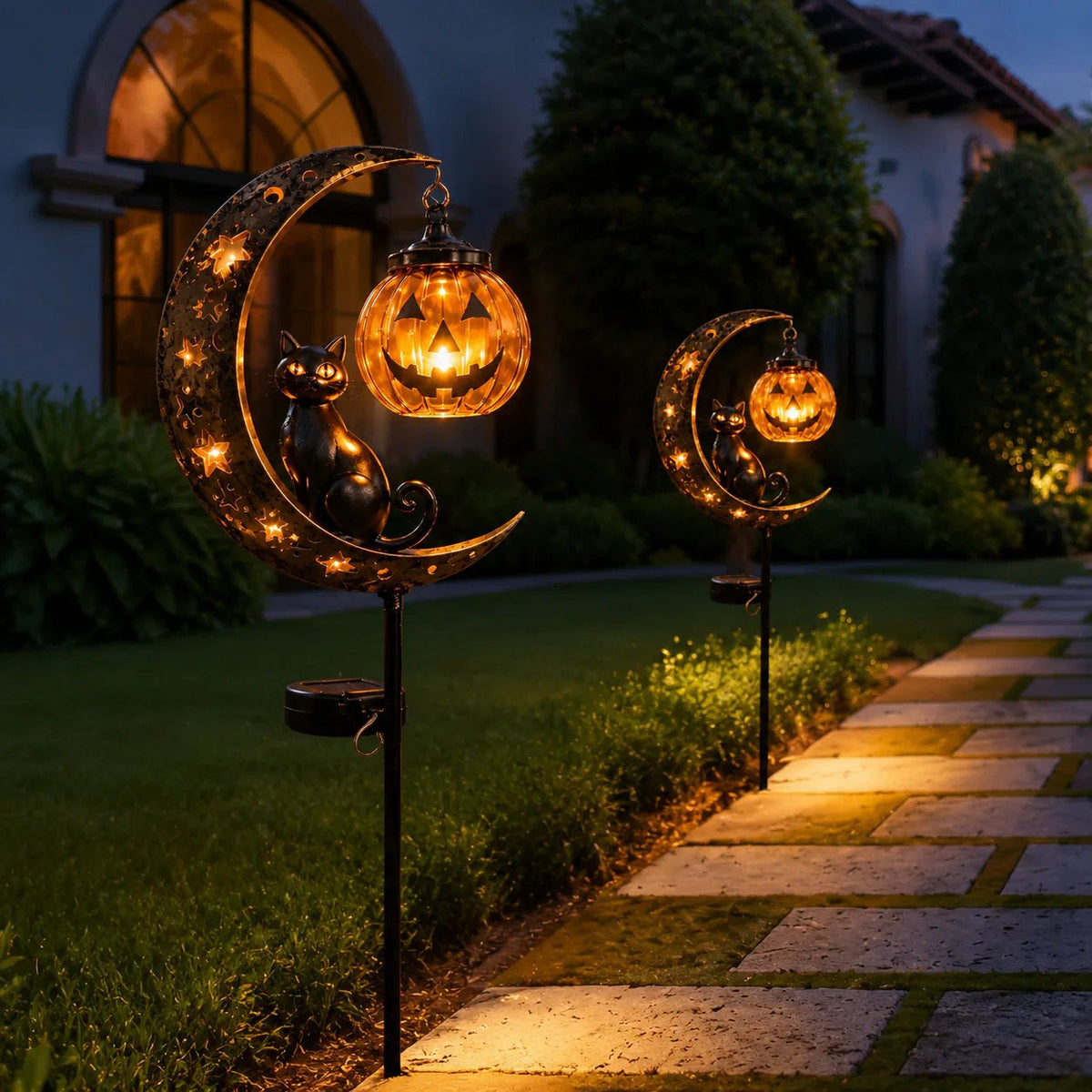 Halloween Early Bird Sale | 49% OFF Pumpkin Moon Garden Stake Light2
