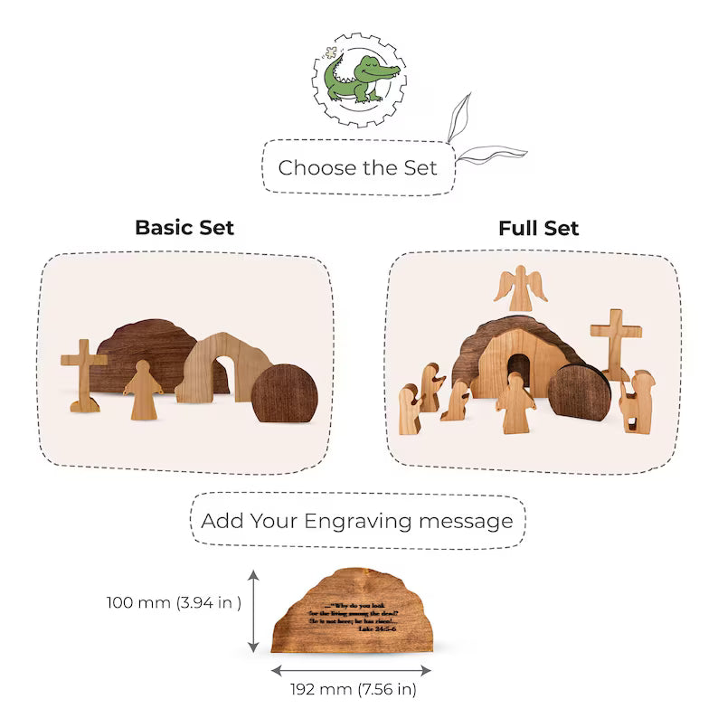 Easter 10pcs/set He is Risen with Angels Wooden Desktop Ornament