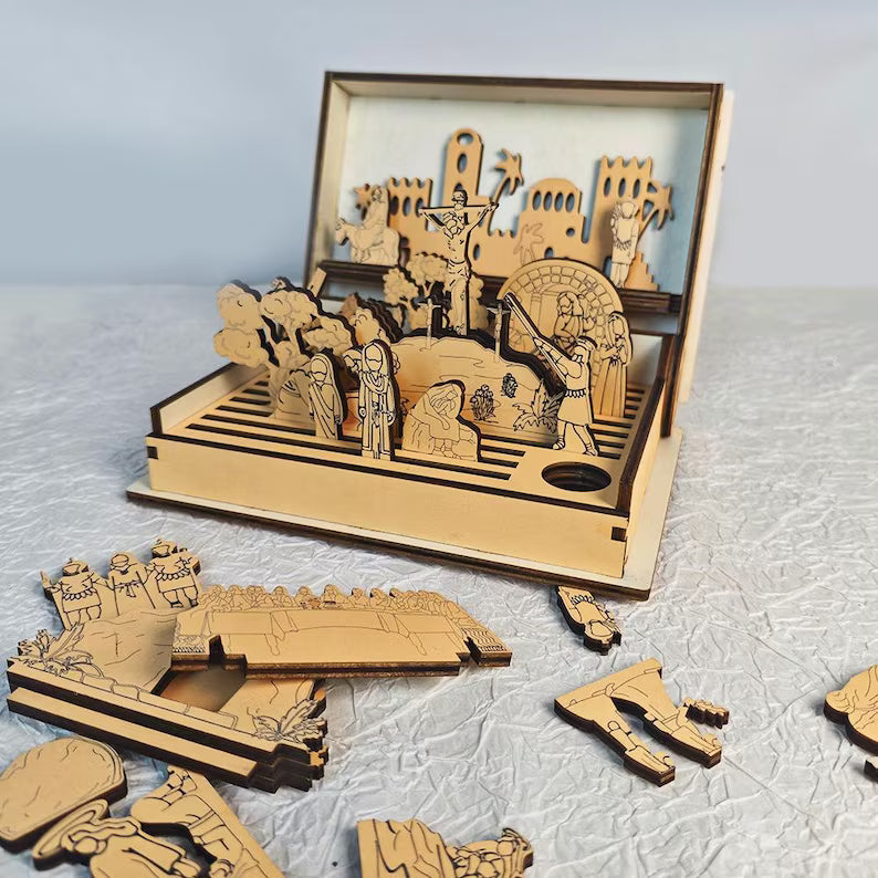 Life of Jesus Wooden Easter Puzzle Set - A Journey Through His Life