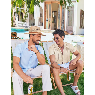 🔥Men's V-Neck Linen Guayabera Shirt