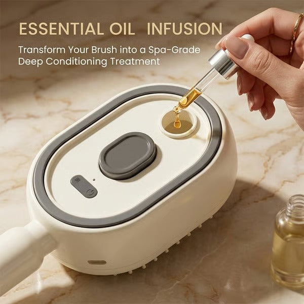 Cloudmades Electric Spray Air Cushion Massage Comb – Self-Cleaning Anti-Tangle Essential Oil Mist Hair Care Comb