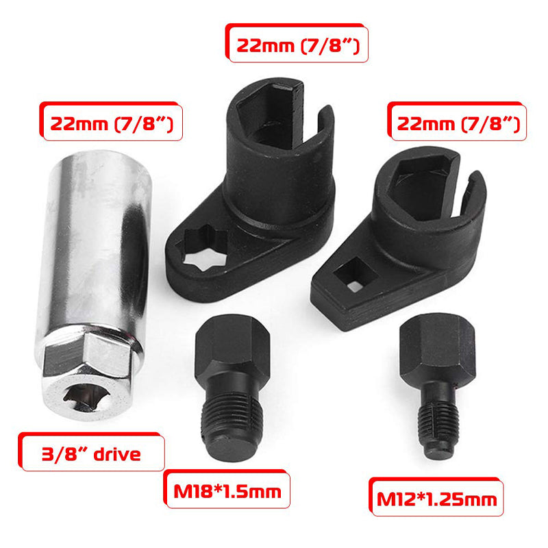 🔧Automotive O2 Sensor Offset Socket & Thread Chaser 5 PCS Set