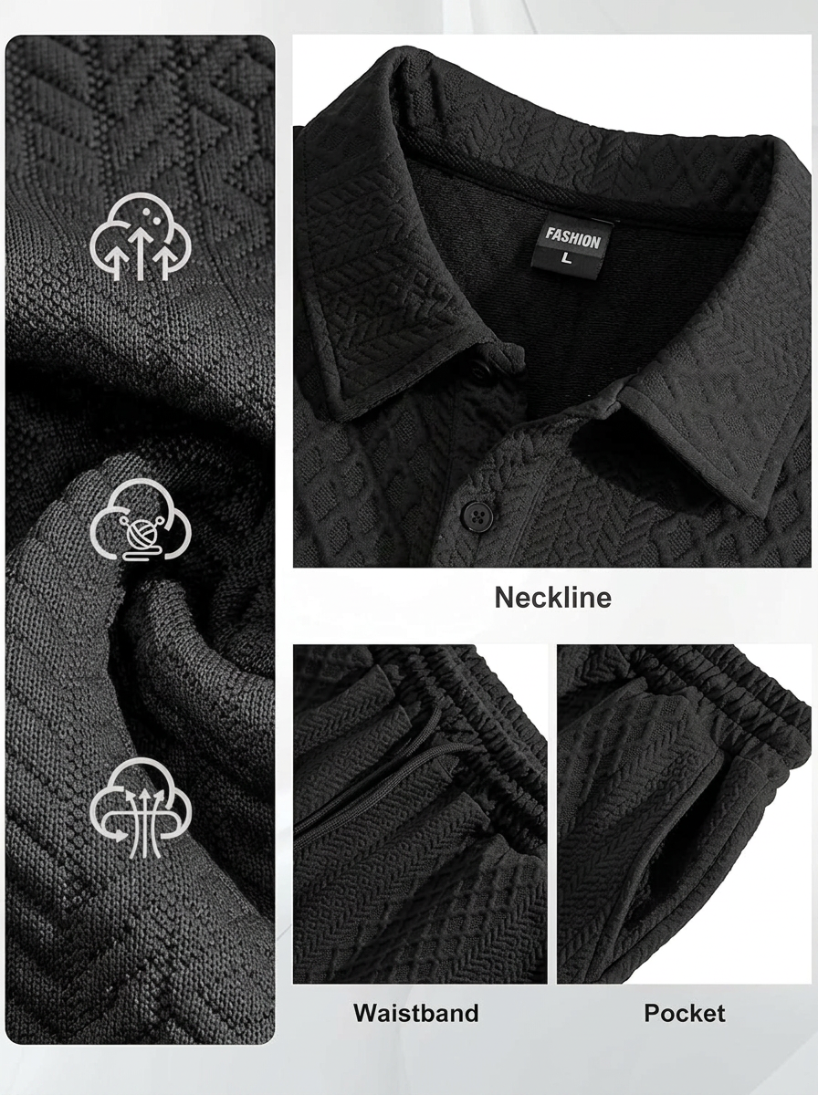 Men's 2 Pieces Outfits Casual Polo Shirt and Shorts Set