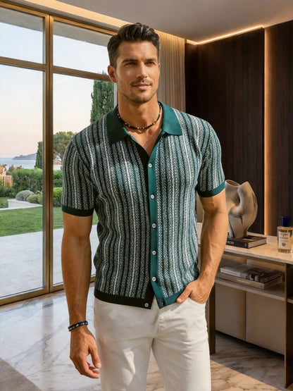 🔥Men's Vintage Knit Polo Shirt