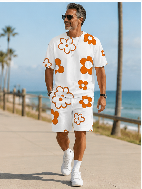🌺 Men's Floral Print 2-Piece Summer Set