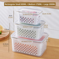 🥗 3PCS Stackable Fridge Produce Saver Containers with Removable Colander – Airtight Food Storage Boxes for Fruits, Vegetables & Meal Prep